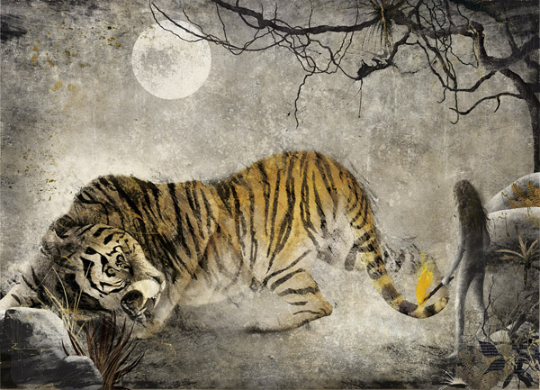 Gabriel Pacheco_El libro de la selva_Mowgli y Shere Kahn
